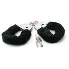Metal Handcuffs Fur Furry Cuffs + Quick Release   Black