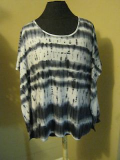 new black tie dyed batwing blouse med junior miss casual comfort 
