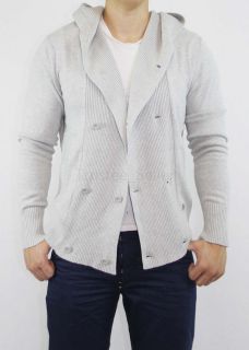   DIESEL Brand Mens Grey K Ocean Knitwear Sweater Jumper Hoodie Jacket