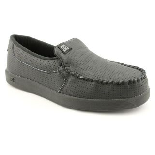 DC Villain Mens Size 8 Black Leather Loafers Shoes
