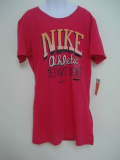 NIKE WOMENS PINK ATHLETIC DEPT T SHIRT SIZE S SLIM FIT NWT