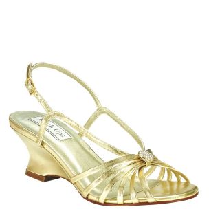 Womens Bridal Prom Gold High Heels Wedge Platform Sandals Shoes 