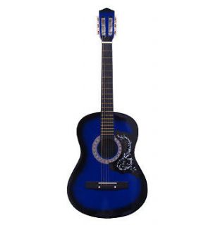 New 38 Student Acoustic Guitar For Sale Beginner Guitar 6 String Blue 