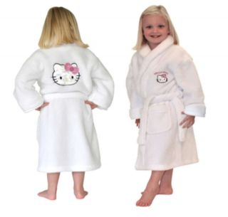 HELLO KITTY Girls Kids Soft Furry Plush Fleece Dressing Gown Bathrobe