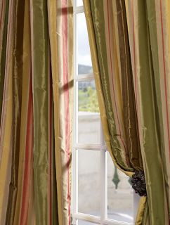 Pacific Heights Designer Silk Taffeta Stripe Curtains & Drapes