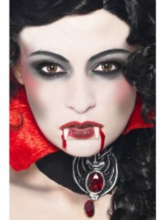 Gothic Vampire Costume Fangs Teeth Fake Blood Makeup