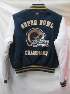   Louis Rams Womens M Full Zip Cotton Super Bowl Champions Jacket PA 29