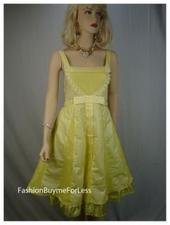   Grifflin Paris Yellow Lace Chiffon Silk Taffeta Victorian DRESS S M L