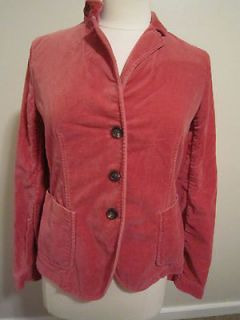 Crew Classic Chic Burnt Pink Velvet Soft 3 Button Blazer Jacket Sz M 