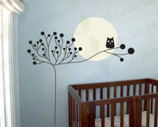 Nursery Kids Room Decor Tree Owl wall Art Decal sticker