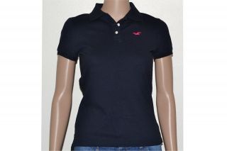 HOLLISTER NWT by Abercrombie Short Sleeve Polo Shirt S Small (dk blue)