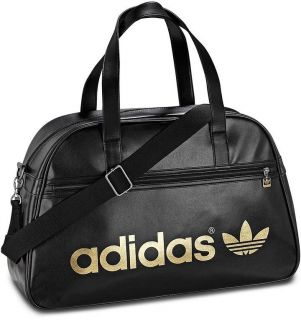   Originals Leather AC Holdall Shoulder Gym Bag Black/Gold (X32584