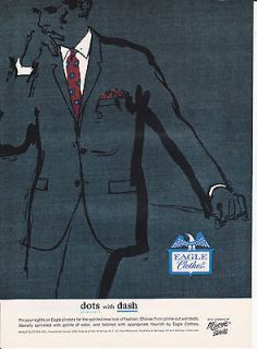 Original Print Ad 1964 EAGLE CLOTHES dots with dash spirited new look 