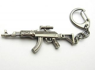 TFK312   60mm Scope AK47 Blacktone Alloy Assault Rife Gun Key Chain 
