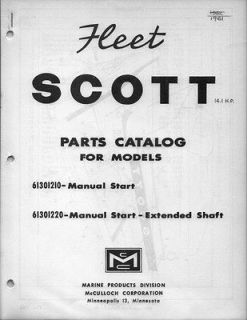 1963 McCULLOCH FLEET SCOTT OUTBOARD MARINE MODEL ORIGINAL FACTORY 
