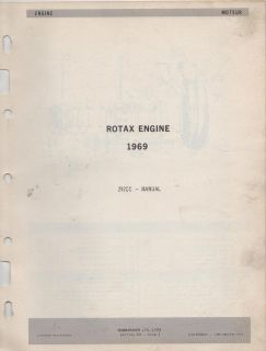 1969 BOMBARDIER SKI DOO ROTAX ENGINE PARTS MANUAL 292cc