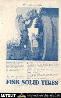 1918 Fisk Truck Tires Cutter Street Light Magazine Ad