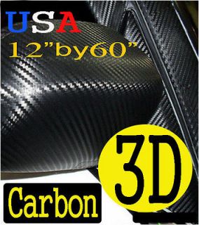 12 x 60 CARBON FIBER 3D Twill Weave Vinyl Film Sheet Wrap jeep1 