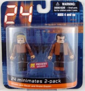 24 Jack Bauer and Andre Drazen Minimates 2 Pack Previews Exclusive MIP