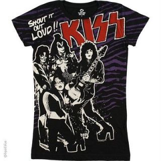 Kiss Shout It Out Loud Babydoll T Shirt by Liquid Blue Brand New