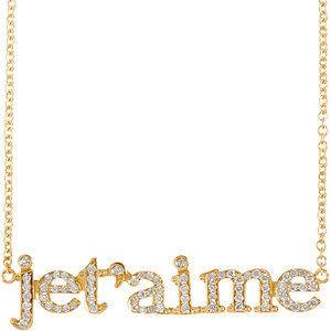 Jennifer Meyer 18K Yellow Gold Je Taime Diamond Necklace