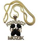 Hip Hop Style Iced Out Konvict Music Akon Crystals Pendant & Gold 