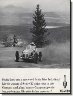 1961 Bobbie Unser   Pikes Peak Hill Climb   Photo Ad