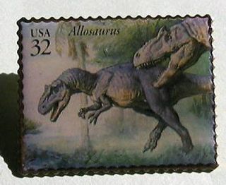 Allosaurus Dinosaur stamp pin hat lapel tie tac 3136g