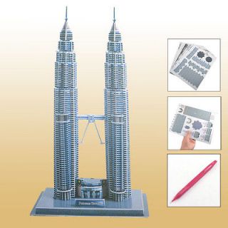 Children 3D Foam Petronas Twin Towers Model DIY Puzzle Toy