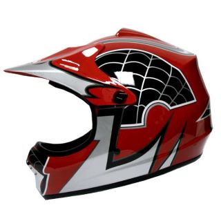 New Youth Kids Motocross Motorcross MX ATV Dirt Bike Helmet Spider Red 