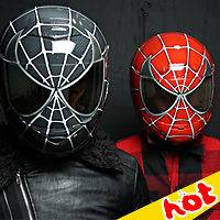 Black Spiderman motorcycle helmet CS R1 Chrome VISOR