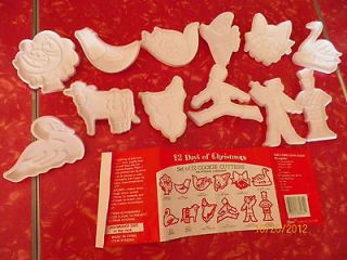 HABAND 12 DAYS OF CHRISTMAS Baking COOKIE CUTTERS INSTRUCTIONS WHITE 