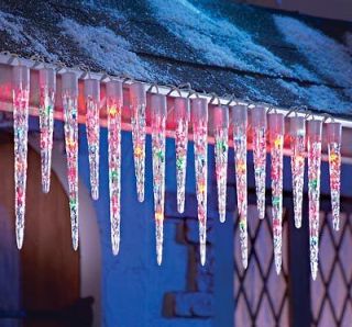 CHRISTMAS MULTI COLORED HOLIDAY ICICLE STRING LIGHT SET NEW