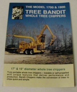 Tree Bandit 1991 1700 & 1900 Tree Chippers Brochure