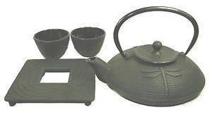 New Black Cast Iron Tea Set Teapot 24oz Tetsubin 15463