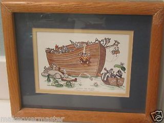 Lithograph Print After The Flood Robert Marble Signed Framed & Matted 