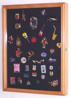 Lapel Pin Medal Buttons Patches Ribbon Display Case Shadow box Cabinet 