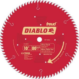   80T Diablo Ultra Finish Work Chop/Slide Miter and Table Saw Blade D10