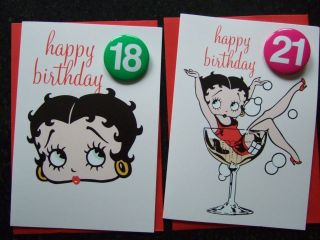 18th or 21st BETTY BOOP AGE 18 or 21 BIRTHDAY Card