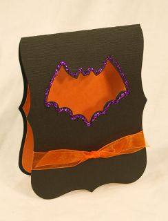 A2 Halloween Bat Card Kit makes 8 includes envelopes purple Stickles 