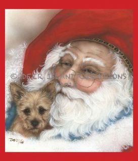 Norwich Terrier Dog Christmas Art Note Cards Artist Darcie Olson 