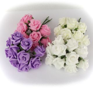   of 10 TEN PREMIUM Small Foam Rose Buds Colorfast Artificial Flowers