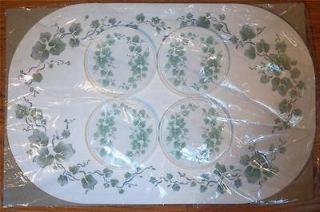 NEW 8 Pc Corelle Callaway Ivy Reversable Placemat and Coaster Set of 4 