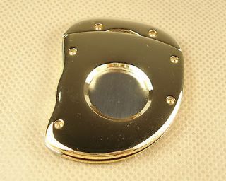   Shaped Mini Golden Yellow Stainless steel Cigar cutter fx57 Nice Gift