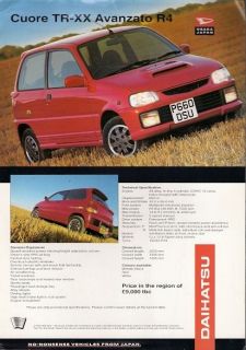 Daihatsu Cuore TR XX Avanzato 4x4 1996 UK Market Preview Sales 