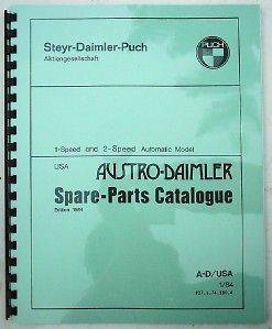 Puch Austro Daimler Maxi Plus Moped Parts Manual 1984