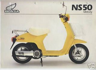 Honda NS50D Melody (1981) Data Sheet/Sales Brochure NS50,NS 50 D 