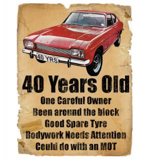 40 Year Old 40th Birthday Gift Ford Capri Funny T Shirt