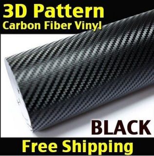 NEW 12 x 50 (32cm x 127cm) BLACK Wrap Sheet 3D Twill Weave CARBON 