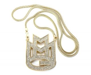 ICED OUT MMG MAYBACH MUSIC GROUP PENDANT 4mm & 36 FRANCO CHAIN 